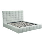 Double bed Pernant with storage space light grey boucle fabric 160x200cm - Слика 3