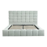 Double bed Pernant with storage space light grey boucle fabric 160x200cm - Слика 4