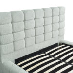Double bed Pernant with storage space light grey boucle fabric 160x200cm - Слика 5