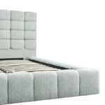 Double bed Pernant with storage space light grey boucle fabric 160x200cm - Слика 6