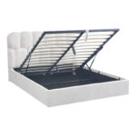 Double bed Sectra with storage space cream boucle fabric 160x200cm - Image 2