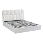 Double bed Sectra with storage space cream boucle fabric 160x200cm - Image 3