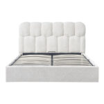 Double bed Sectra with storage space cream boucle fabric 160x200cm - Image 4