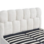 Double bed Sectra with storage space cream boucle fabric 160x200cm - Image 5