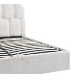 Double bed Sectra with storage space cream boucle fabric 160x200cm - Image 6