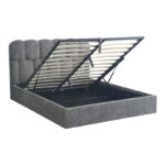 Double bed Sectra with storage space grey boucle fabric 160x200cm - Слика 2