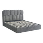 Double bed Sectra with storage space grey boucle fabric 160x200cm - Слика 3