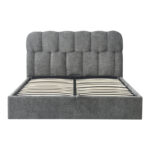 Double bed Sectra with storage space grey boucle fabric 160x200cm - Слика 4
