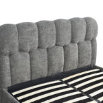 Double bed Sectra with storage space grey boucle fabric 160x200cm - Слика 5
