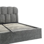 Double bed Sectra with storage space grey boucle fabric 160x200cm - Слика 6