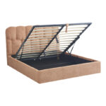 Double bed Sectra with storage space terracotta boucle fabric 160x200cm - Image 2