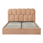 Double bed Sectra with storage space terracotta boucle fabric 160x200cm - Image 4