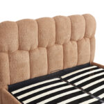 Double bed Sectra with storage space terracotta boucle fabric 160x200cm - Image 5