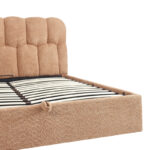 Double bed Sectra with storage space terracotta boucle fabric 160x200cm - Image 6