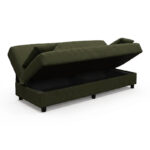 Three seater sofabed Romina with storege space olive green fabric 180x75x85cm - Слика 4