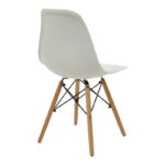 Julita chair white PP with wooden legs in natural finish 46x52x81cm - Слика 2