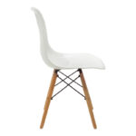 Julita chair white PP with wooden legs in natural finish 46x52x81cm - Слика 3