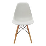 Julita chair white PP with wooden legs in natural finish 46x52x81cm - Слика 4