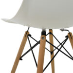 Julita chair white PP with wooden legs in natural finish 46x52x81cm - Слика 5