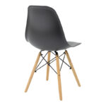 Julita chair black PP with wooden legs in natural finish 46x52x81cm - Слика 2