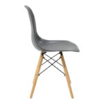 Julita chair black PP with wooden legs in natural finish 46x52x81cm - Слика 3