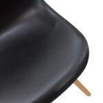 Julita chair black PP with wooden legs in natural finish 46x52x81cm - Слика 5