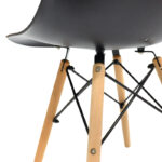 Julita chair black PP with wooden legs in natural finish 46x52x81cm - Слика 6