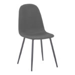 Chair Bella grey fabric with black metal leg 44x55x85cm