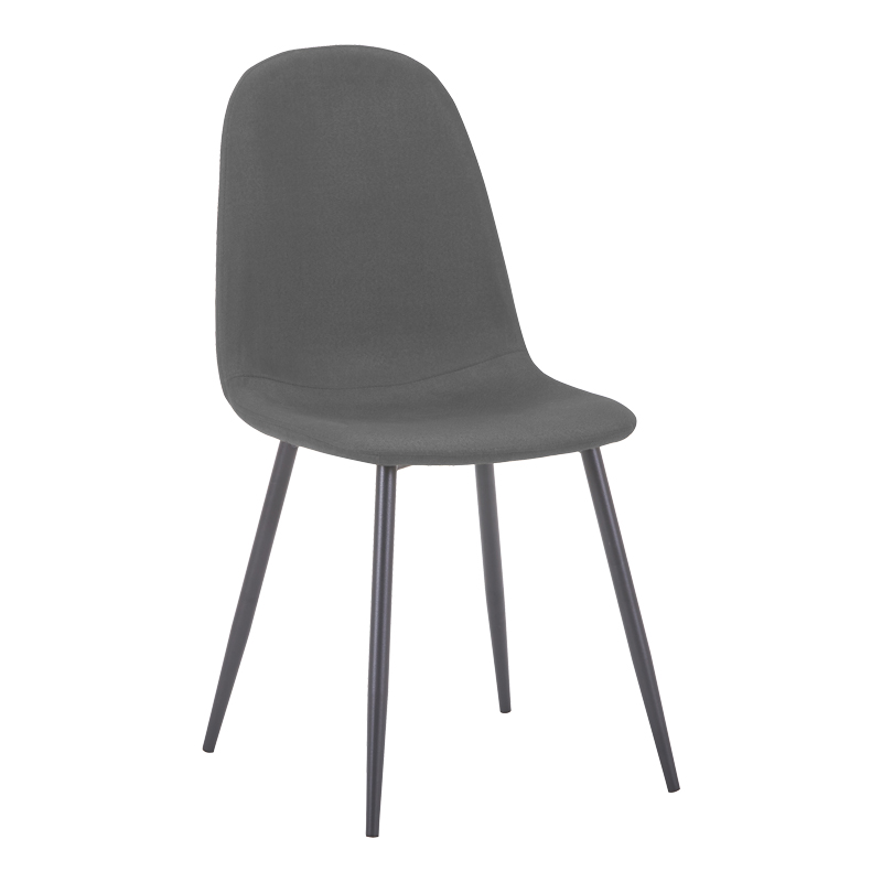 499-000012 Chair Bella grey fabric with black metal leg 44x55x85cm - Слика 1