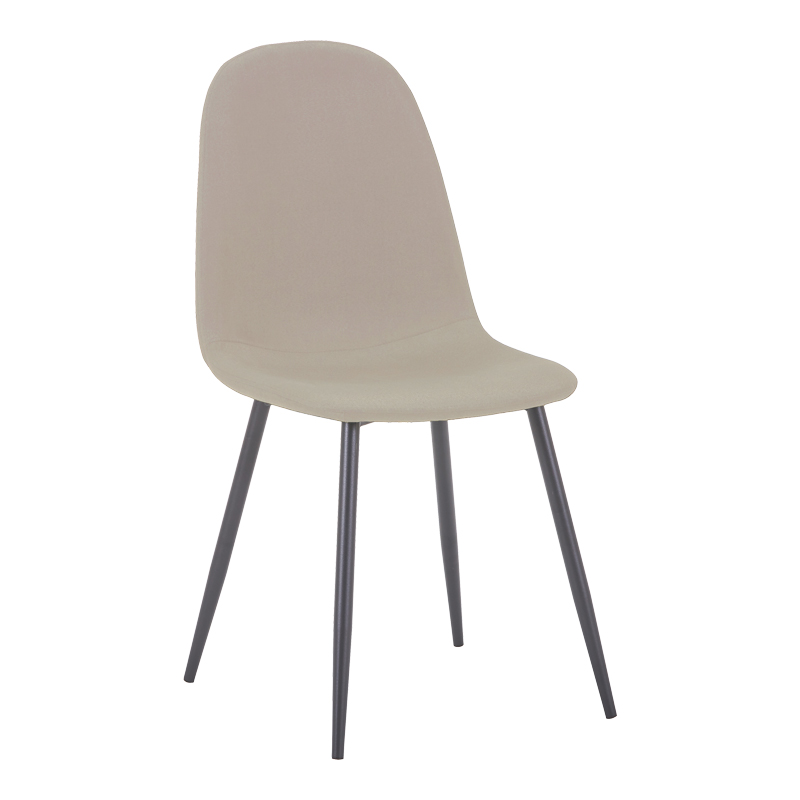 499-000014 Chair Bella ecru fabric with black metal leg 44x55x85cm - Слика 1