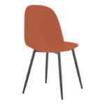 Chair Bella brick red fabric with black metal leg 44x55x85cm - Слика 2