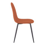 Chair Bella brick red fabric with black metal leg 44x55x85cm - Слика 3