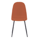 Chair Bella brick red fabric with black metal leg 44x55x85cm - Слика 4