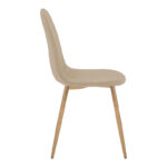 Chair Bella beige fabric with natural color metal leg 44x55x85cm - Image 3