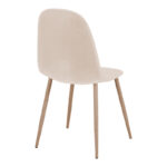 Chair Bella cream fabric with natural color metal leg 44x55x85cm - Image 2