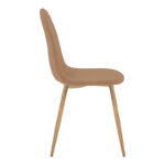 Chair Bella tan fabric with natural color metal leg 44x55x85cm - Image 3