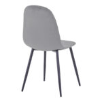 Chair Bella dark grey velvet fabric with black metal leg 44x55x85cm - Слика 2