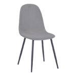 Chair Bella dark grey velvet fabric with black metal leg 44x55x85cm