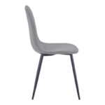 Chair Bella dark grey velvet fabric with black metal leg 44x55x85cm - Слика 3