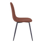 Chair Bella dusty pink velvet fabric with black metal leg 44x55x85cm - Слика 3