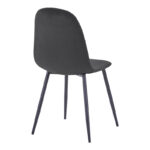 Chair Bella black velvet fabric with black metal leg 44x55x85cm - Слика 2
