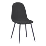 Chair Bella black velvet fabric with black metal leg 44x55x85cm