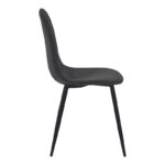 Chair Bella black velvet fabric with black metal leg 44x55x85cm - Слика 3