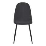 Chair Bella black velvet fabric with black metal leg 44x55x85cm - Слика 4