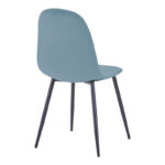 Chair Bella blue velvet fabric with black metal leg 44x55x85cm - Слика 2