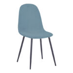 Chair Bella blue velvet fabric with black metal leg 44x55x85cm
