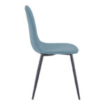 Chair Bella blue velvet fabric with black metal leg 44x55x85cm - Слика 3