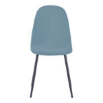 Chair Bella blue velvet fabric with black metal leg 44x55x85cm - Слика 4