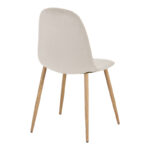 Chair Bella beige velvet fabric with natural color metal leg 44x55x85cm - Image 2