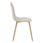 Chair Bella beige velvet fabric with natural color metal leg 44x55x85cm - Image 3
